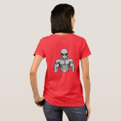 T-shirt Strong Enough to Invade — Buff Grey Alien (Dos entier)