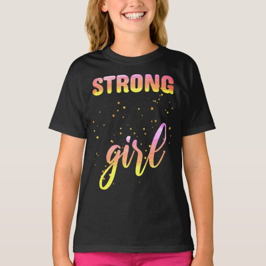 T-shirt Strong Girl Pastel Star (Devant)