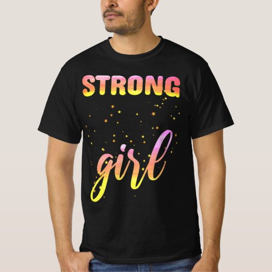 T-shirt Strong Girl Pastel Star (Devant)