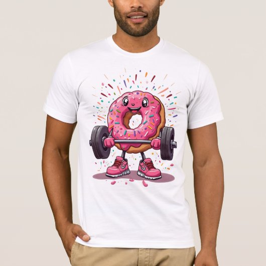 T-shirt Strong, Sweet & Sprinkled – Funny Donut Gym T-Shir (Devant)