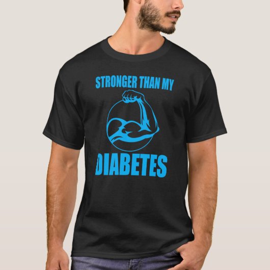 T-shirt Stronger Than My Diabetes – Motivational Design. (Devant)
