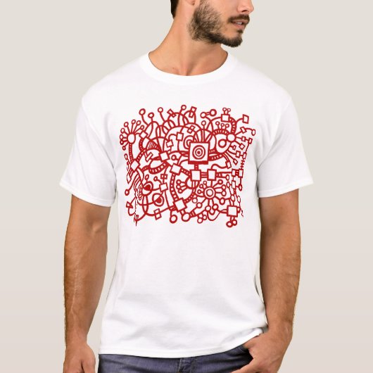 T-shirt Structure Abstraite - Rouge rubis (Devant)