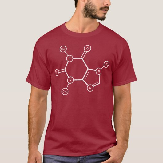 T-shirt Structure moléculaire C8H10N4O2 (Devant)