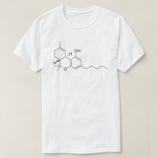 T-shirt Structure moléculaire de Tetrahydrocannabinol (Design devant)
