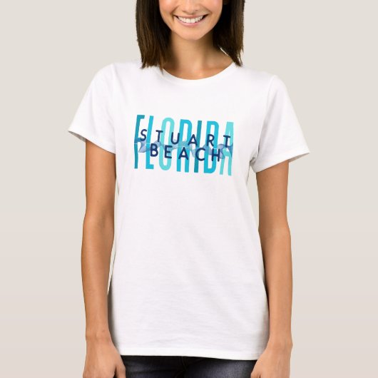 T-shirt Stuart Beach Floride (Ocean Waves) (Devant)