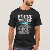 T-shirt Studio Audio Engineer Faq Pas Le Dj Sound Guy Tec (Devant)