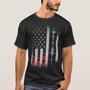 T-shirt Studio Audio Engineer USA Flag Sound Guy Tech