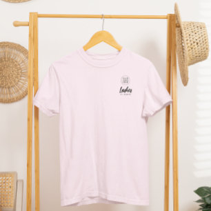 T-shirt Studio de Cils Logo Script Rose Pâle Personnel