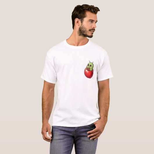 T-shirt Studious Apple Bookworm Character (Devant entier)