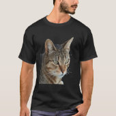 T-shirt Stunning Tabby Cat Close Up Portrait Vector (Devant)