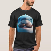 T-shirt Stupid Mustache Shark for Animals and Marine Fish  (Devant)