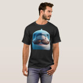 T-shirt Stupid Mustache Shark for Animals and Marine Fish  (Devant entier)