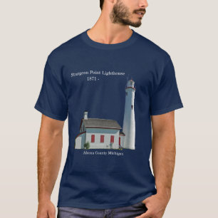 T-shirt Sturgeon Point Lighthouse coupe chemise sombre