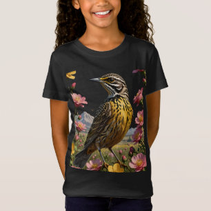 T-Shirt Sturnelle de l'Ouest commune entourée de prairie