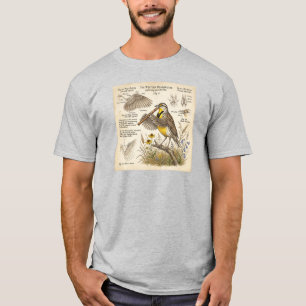 T-shirt Sturnelle de l'Ouest jouant de la flûte – Oiseau d