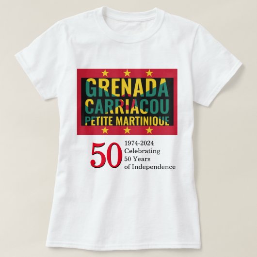 T-shirt Style 2024 GRENADA 50e anniversaire de l'indépenda (Design devant)