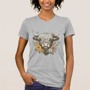 T-shirt Style agricole Highland Cow Graphic