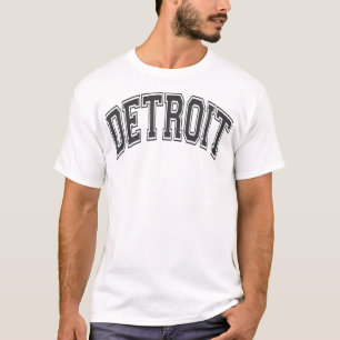 T-shirt Style Argé Détroit Texte Noir Avec Impression Noir