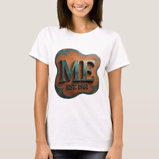 T-shirt Stylé Argent ME EST 1981 Impression (Devant)