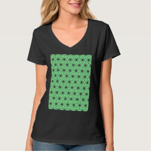 T-shirt Style Art Déco géométrique Triangles Motif vert