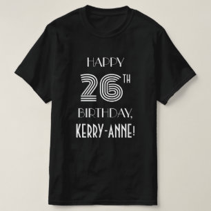T-shirt Style Art Déco Inspiré 26ème Anniversaire Chemise 