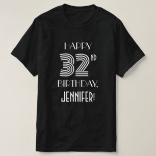 T-shirt Style Art Déco Inspiré 32e Chemise de fête d'anniv