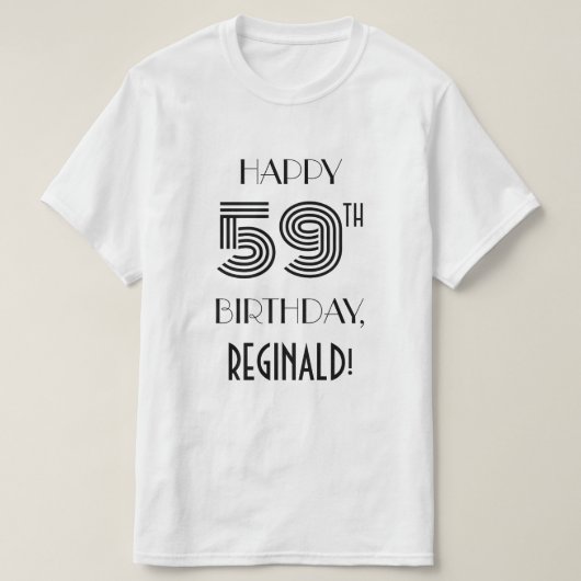 T-shirt Style Art déco inspiré 59e Anniversaire (Design devant)