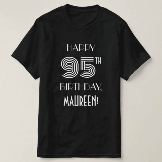 T-shirt Style Art Déco Inspiré 95e Anniversaire (Design devant)