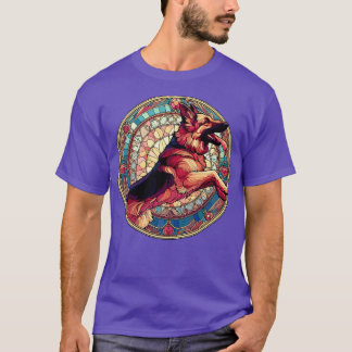 T-shirt Style Art Nouveau Berger allemand Alsace Chien