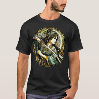 T-shirt Style Art Nouveau pour Sword Fighter chinois
