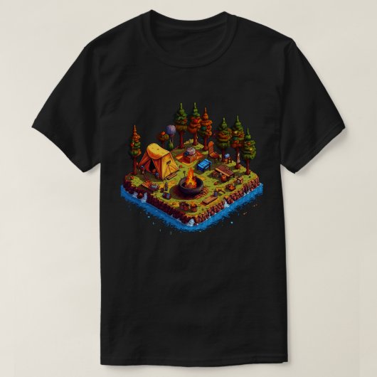 T-shirt Style Art Pixel du camping (Design devant)
