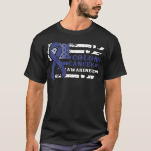 T-shirt Style Awkward USA Drapeau Colon Cancer Sensibilisa