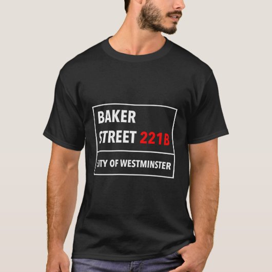 T-shirt Style Baker 221B Street D'Un Londres Royaume-Uni W (Devant)