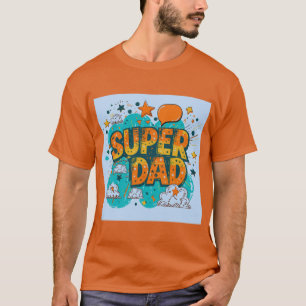 T-shirt Style bande dessinée Super Papa Graphic