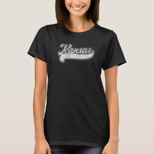 T-shirt Style baseball rétro Kansas Hommes Vintages