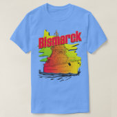 T-shirt Style Battleship Bismarck Synthwave (Design devant)