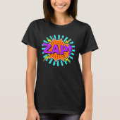 T-shirt Style BD Pop Art Retro Bleu violet orange ZAP (Devant)