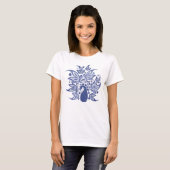 T-shirt Style bohème bleu Peacock Art Imprimer (Devant entier)