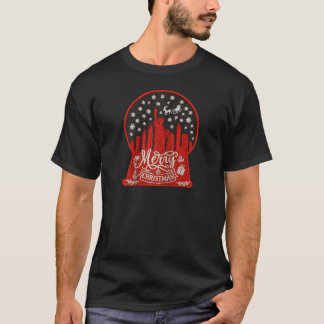 T-shirt Style Broderie Joyeux Noël new york skyline