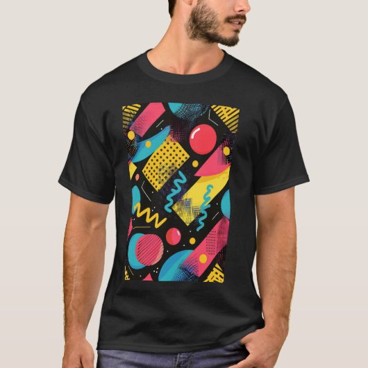 T-shirt Style classique 80s Synthwave Motif Art (Devant)