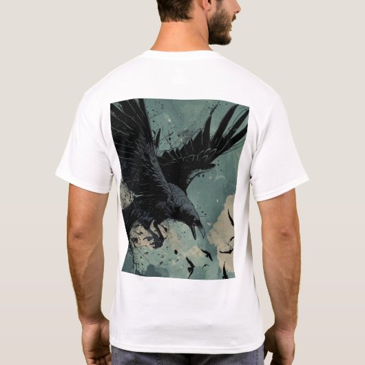 T-shirt style comique du Corbeau volant (Dos)