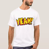 T-shirt Style comique Ouais Texte Graphique en gras Jaune (Devant)