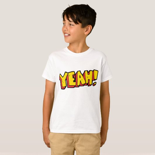 T-shirt Style comique Ouais Texte Graphique en gras Jaune (Devant entier)