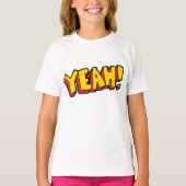 T-shirt Style comique Ouais Texte Graphique en gras Jaune (Devant)