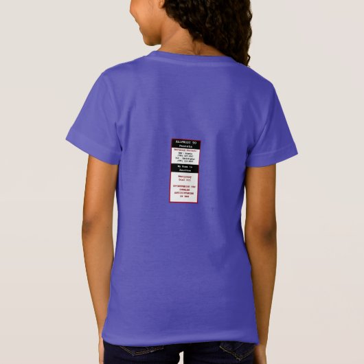 T-Shirt Style de badge d'alerte d'allergie alimentaire aux (Dos)