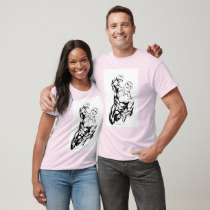 T-shirt Style de bande dessinée - Volant vers le haut, noi