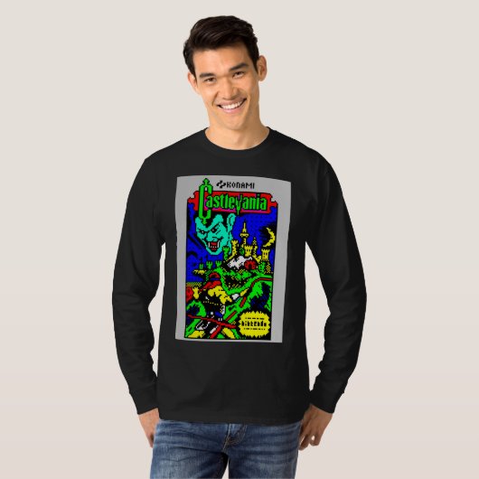 T-shirt Style de ceefax 8 bits Castlevania Nes conception  (Devant entier)