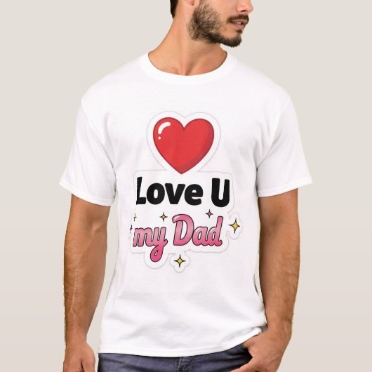 T-shirt Style de coeur Vous aimez mon père (Devant)