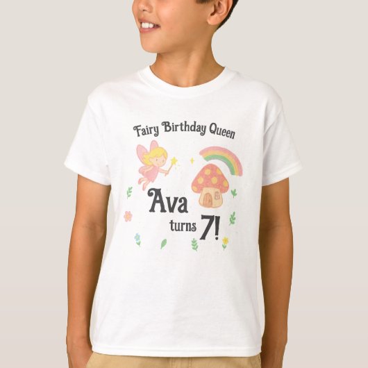 T-shirt Style de crayon modifiable – Forêt de champignons (Devant)