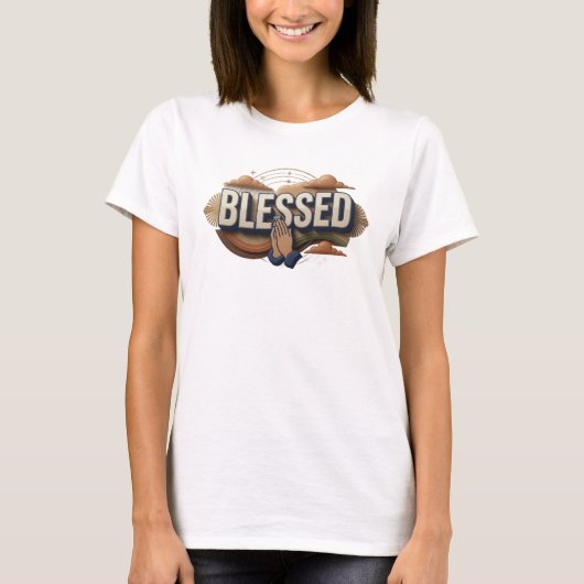 T-shirt Style de déclaration contemporain BLESSED (Devant)